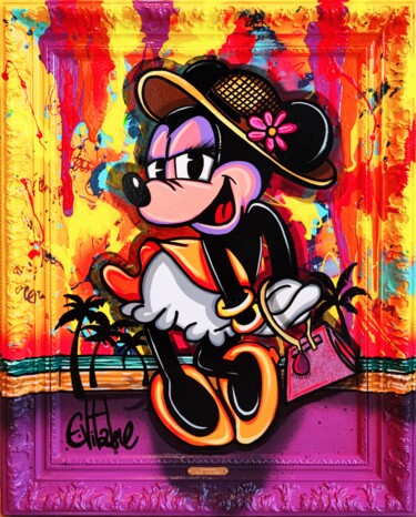 "Minnie loves shoppi…" başlıklı Tablo Eddy Vitalone tarafından, Orijinal sanat, Akrilik Ahşap Sedye çerçevesi üzerine monte…
