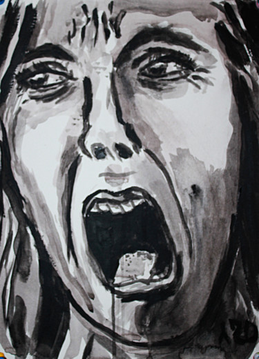 Dessin intitulée "Screaming 4" par Eddy Legrand, Œuvre d'art originale, Acrylique