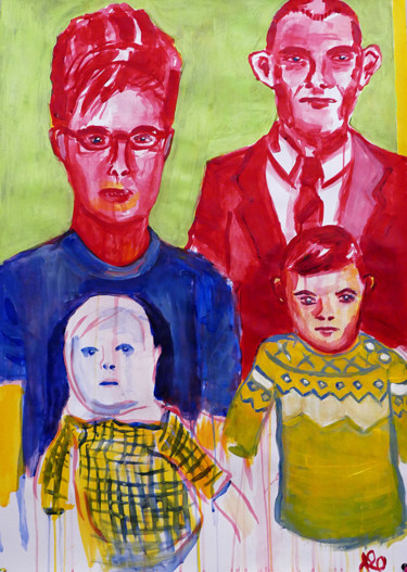 Dessin intitulée "AMERICAN FAMILY" par Eddy Legrand, Œuvre d'art originale, Acrylique