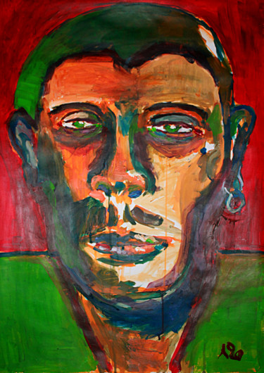 Painting titled "Sad" by Eddy Legrand, Original Artwork, Acrylic