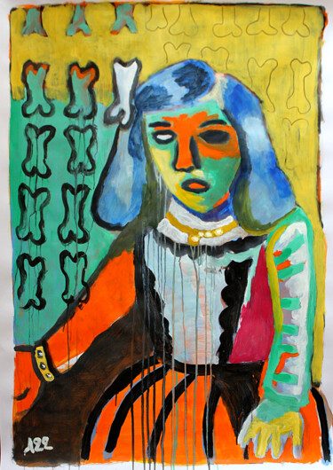 Painting titled "Ménine 3" by Eddy Legrand, Original Artwork, Acrylic