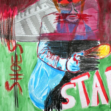 Tekening getiteld "Star 2017" door Eddy Legrand, Origineel Kunstwerk, Acryl