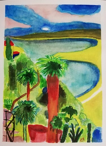 Painting titled "Souvenir de Nice 2" by Eddy Legrand, Original Artwork, Watercolor