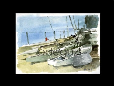 Pittura intitolato "boats50" da Edeguz, Opera d'arte originale