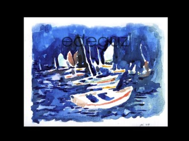 Peinture intitulée "boats62" par Edeguz, Œuvre d'art originale