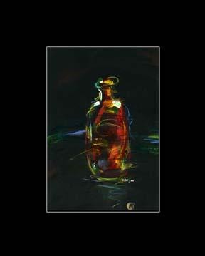 Painting titled "bottle5" by Edeguz, Original Artwork