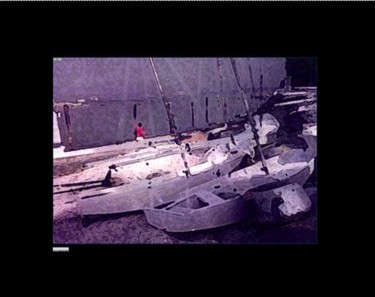 Pittura intitolato "whiteboats" da Edeguz, Opera d'arte originale