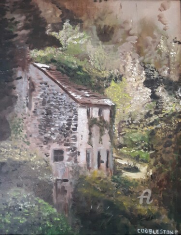 Schilderij getiteld "Abandoned Mill" door Edeleweiss Cobblestone, Origineel Kunstwerk, Olie