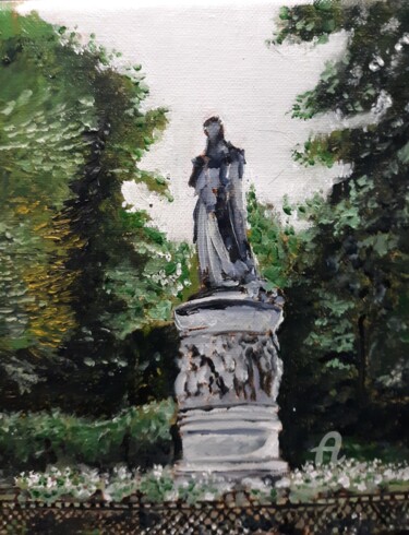 Painting titled "Monument Queen Luis…" by Edeleweiss Cobblestone, Original Artwork, Oil