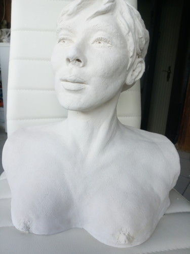 Sculpture intitulée "Portrait, Büste Fra…" par E Mm, Œuvre d'art originale, Céramique