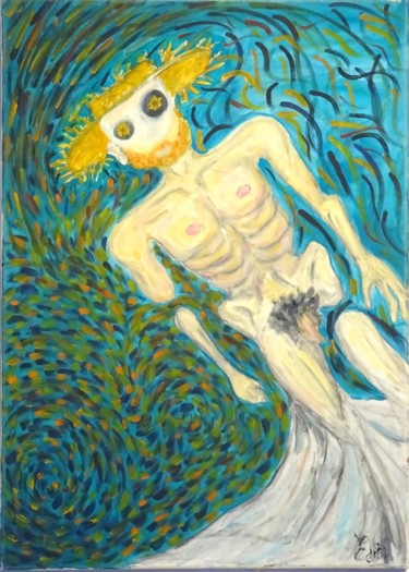 Schilderij getiteld "Van Gogh madness" door Edith Torres, Origineel Kunstwerk, Acryl