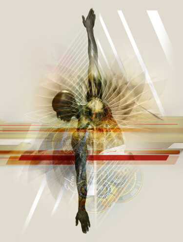 Cercle Digital Arts titled "Cercle" by Eden, Original Art, Digital Painting Mounted on Aluminium