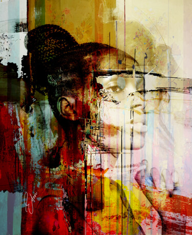 Malarstwo zatytułowany „Black Magic Woman” autorstwa Eden, Oryginalna praca, Malarstwo cyfrowe Zamontowany na Aluminium