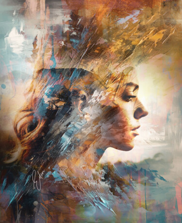 Картина под названием "Profil mineral" - Eden, Подлинное произведение искусства, Цифровая живопись