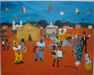 Painting titled "o circo chegou" by Edésio Esteves, Original Artwork