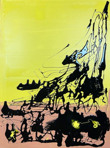 Malerei mit dem Titel "Action 5" von Edgar Grau, Original-Kunstwerk, Emaille