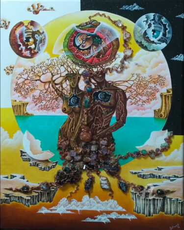 Pittura intitolato "Tree of Life (Trium)" da Edgar Guillermo Soteras Figueroa, Opera d'arte originale, Acrilico Montato su T…