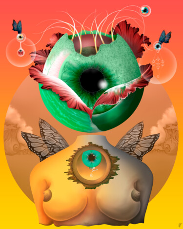 Digitale Kunst getiteld "METAMORPHOSIS" door Edgar Guillermo Soteras Figueroa, Origineel Kunstwerk, Digitaal Schilderwerk