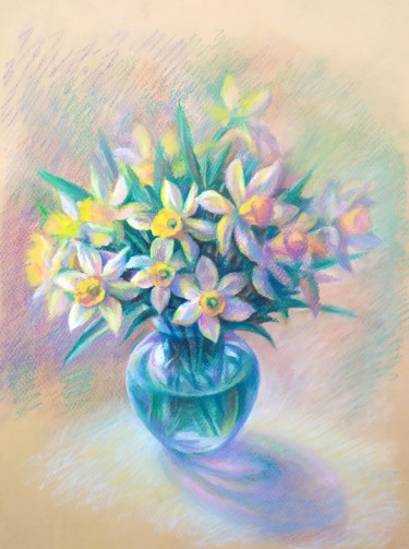 Peinture intitulée "Narcissu" par Edgar Nazaryan, Œuvre d'art originale, Pastel