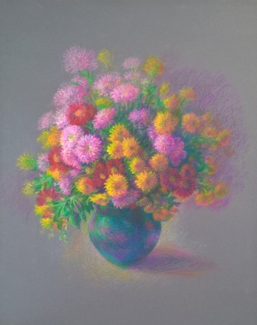 Malerei mit dem Titel "Autumn  colors" von Edgar Nazaryan, Original-Kunstwerk, Pastell