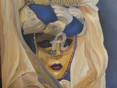 Картина под названием "masque de venise" - Edgar Quinet, Подлинное произведение искусства, Масло