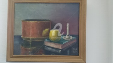 Peinture intitulée "nature morte à la b…" par Edgar Quinet, Œuvre d'art originale, Huile