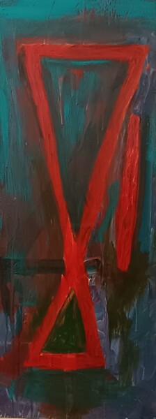 Painting titled "Time" by Edgar Vieira, Original Artwork, Acrylic Mounted on Wood Stretcher frame