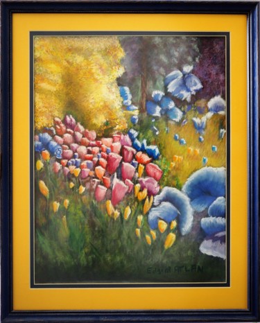 Painting titled "Bouquet final" by Edgard Atlan, Original Artwork, Pastel