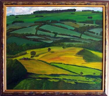 Pintura intitulada "The Conwy Valley" por Edgard Loepert, Obras de arte originais, Óleo