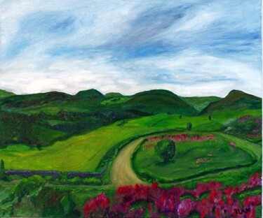 Pintura intitulada "The Conwy mountains" por Edgard Loepert, Obras de arte originais, Óleo