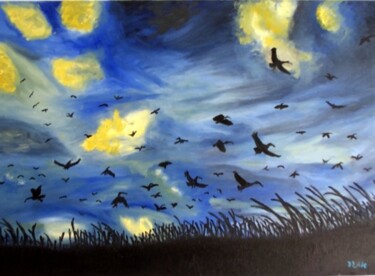 Pintura intitulada "Wild Wings" por Edgard Loepert, Obras de arte originais, Óleo