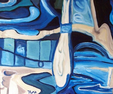 Pintura intitulada "Blue Life" por Edgard Loepert, Obras de arte originais, Óleo
