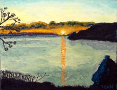 Pintura intitulada "Por do Sol ( sunset)" por Edgard Loepert, Obras de arte originais, Óleo
