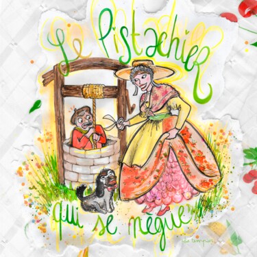 "Le pistachier" başlıklı Tablo Edie Tempier tarafından, Orijinal sanat, Suluboya
