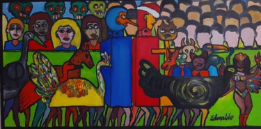 Pintura titulada "Carnaval" por Edinaldo Gonçalves Coelho, Obra de arte original, Oleo