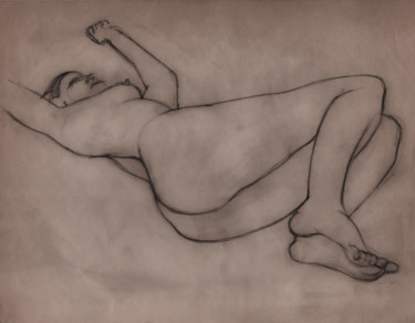 Drawing titled "RECLINING NUDE" by Edward M Ribak, Original Artwork, Graphite