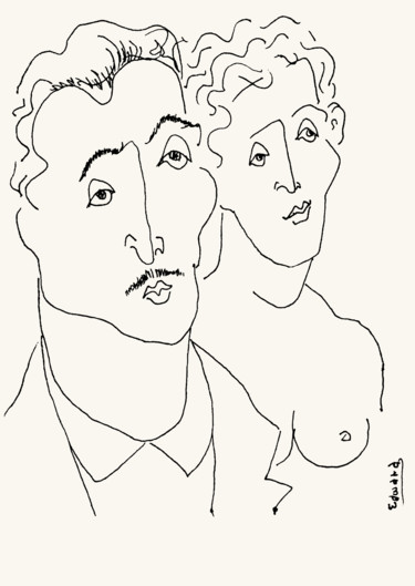 Dibujo titulada "Tony and Lucia Conti" por Edward M Ribak, Obra de arte original, Fotografía digital