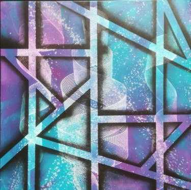 Painting titled "AQUA purple" by Trä  Abstract Painting, Original Artwork, Acrylic