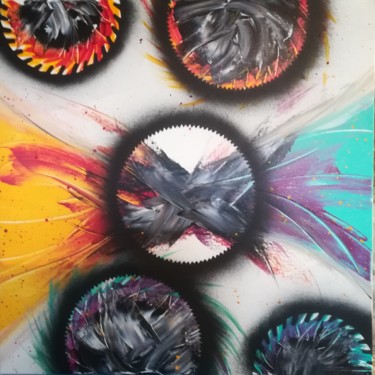 The mechanic Peinture intitulée "The mechanic" par Trä Abstract Painting, Œuvre d'art originale, Acrylique