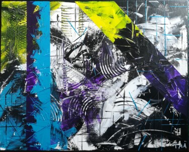 Peinture intitulée "Purple Madness" par Trä  Abstract Painting, Œuvre d'art originale, Acrylique