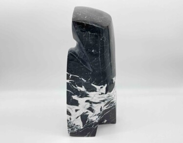 Skulptur mit dem Titel "Plume de marbre" von Edith Bk, Original-Kunstwerk, Stein