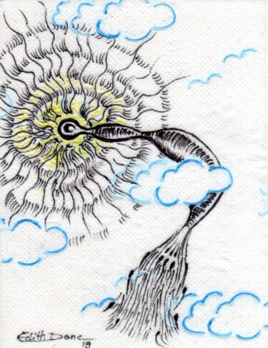 Drawing titled "Un insecte dans le…" by Edith Bos Boyer (EDITH DONC), Original Artwork, Ballpoint pen