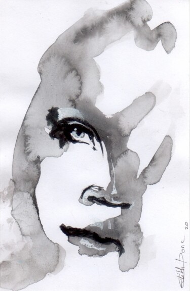Drawing titled "Ma douce" by Edith Bos Boyer (EDITH DONC), Original Artwork, Ink