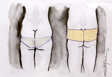 Collages titled "Beau caleçon" by Edith Bos Boyer (EDITH DONC), Original Artwork, Ink