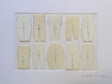 Dessin intitulée "Tout nu et pas bron…" par Edith Bos Boyer (EDITH DONC), Œuvre d'art originale, Stylo à bille