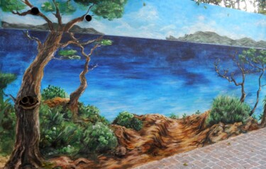 Pittura intitolato "Fresque murale rue…" da Edith Bos Boyer (EDITH DONC), Opera d'arte originale, Acrilico