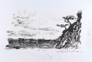 Отпечатки и Гравюры под названием "Bord de mer 2" - Edith Bos Boyer (EDITH DONC), Подлинное произведение искусства, Монотип