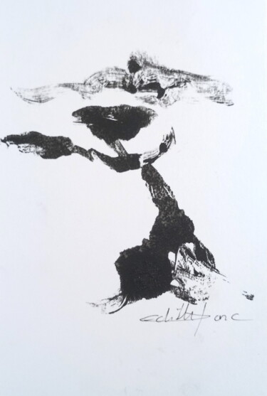 Printmaking titled "Le pin parasaol" by Edith Bos Boyer (EDITH DONC), Original Artwork, Monotype