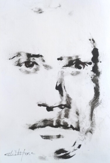 Gravures & estampes intitulée "The face" par Edith Bos Boyer (EDITH DONC), Œuvre d'art originale, Monotype