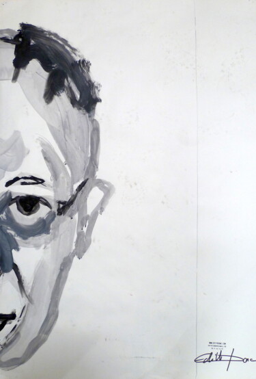 Peinture intitulée "L'autre face" par Edith Bos Boyer (EDITH DONC), Œuvre d'art originale, Encre
